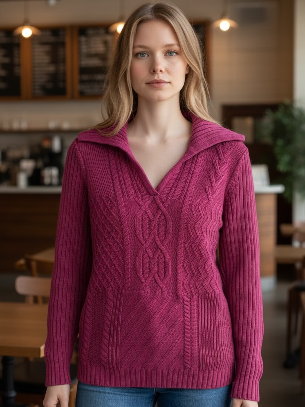 Liz Claiborne Chunky Knit Sweater Women's SZ M EUC Fisherman Gorpcore Girlcore